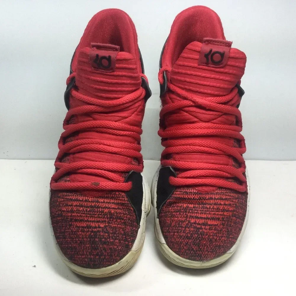Nike Zoom KD 10 Kevin Durant Basketball Shoes Boys 6.5Y Red Lace‎ Up 918365-600